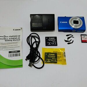 Canon PowerShot A4000 IS Camera for Parts/Repair Lens Error Powers On Blue
